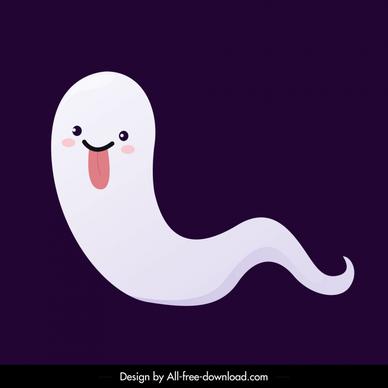 ghost icon curve shape sketch cute cartoon character