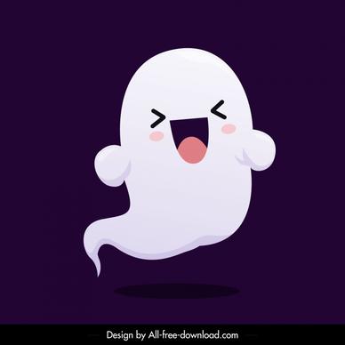 ghost icon lovely cartoon character outline 