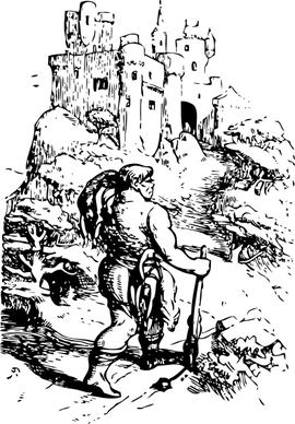 Giant Going To Castle clip art