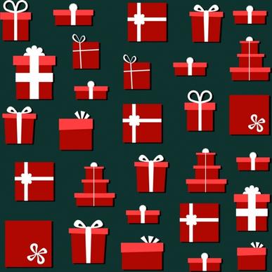 gift boxes icons background various red symbols decoration