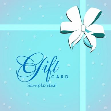 gift card cover background bright blue ribbon ornament
