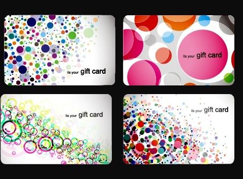 gift card templates colorful circles ornament messy design