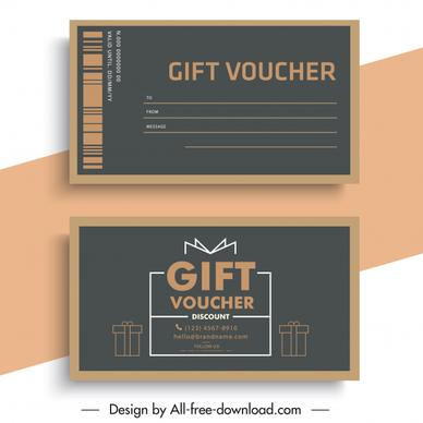 gift voucher template flat simple classic sketch