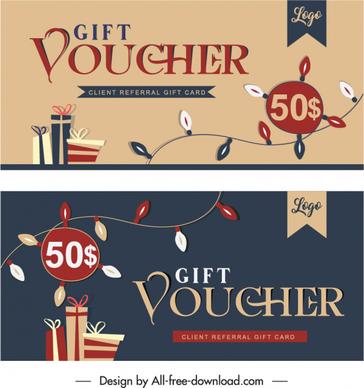 gift voucher templates classical handdrawn dynamic