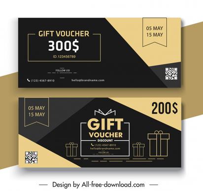 gift voucher templates dark elegance flat design