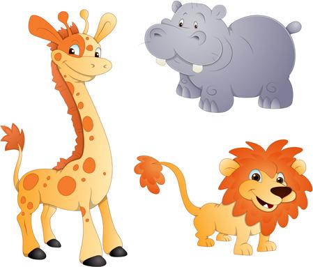 giraffes elephants and lions icons vector and photoshop brushes