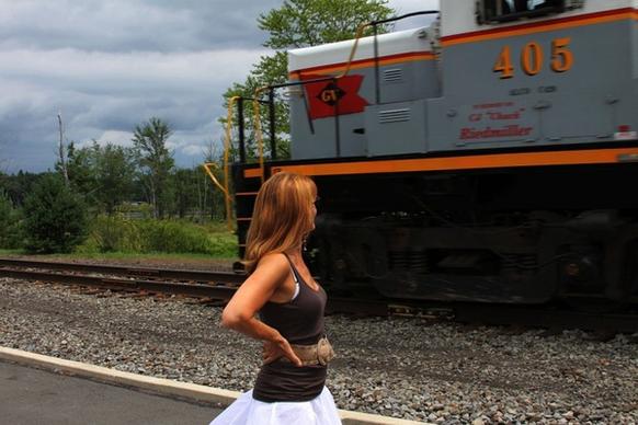 girl and the train