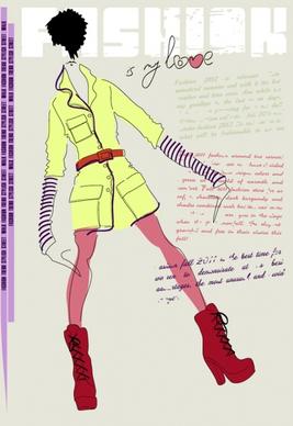girls fashion illustrator 01 vector