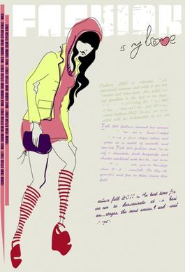 girls fashion illustrator 04 vector
