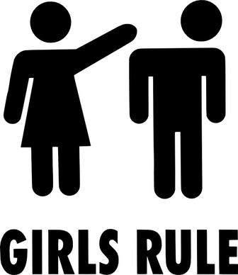 Girls Rule Sign clip art