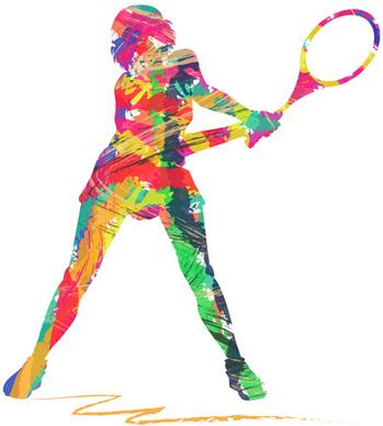 girls sport with paint vector