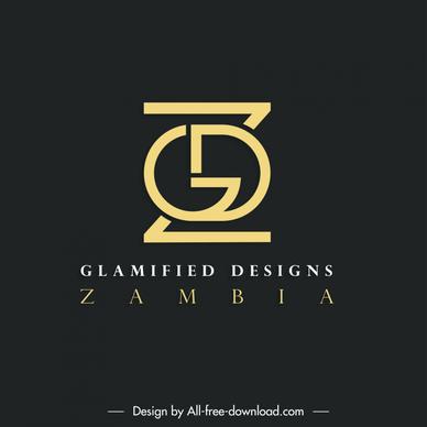 glamified designs zambia gdz logotype contrast modern flat elegant stylized texts