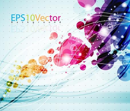 technology background dynamic sparkling colorful circles lines