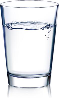 glass cup and water vector