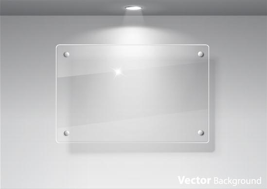 glass exhibition window glass advertising window spotlights vector