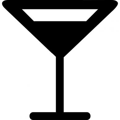 glass martini alt sign icon flat black white sketch