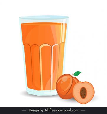 glass of peach smoothie icon retro design