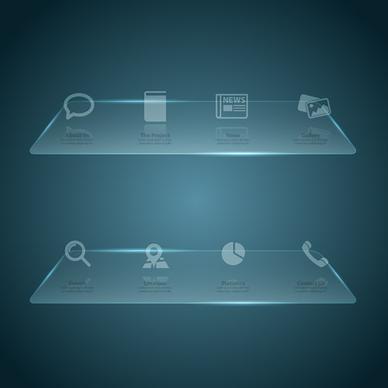 glass web interface design vector