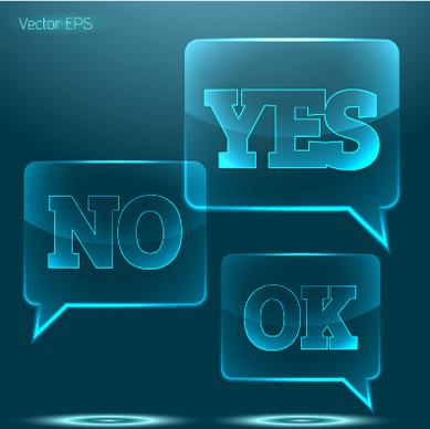 glass yes or no speech bubbles vector
