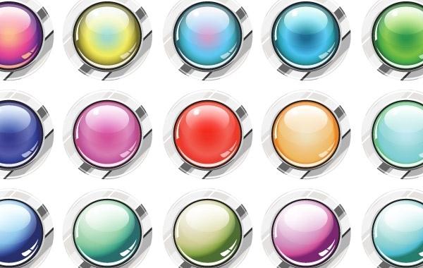 Glassy Buttons Vector