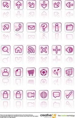 user interface vector icons illustration with glassy squares