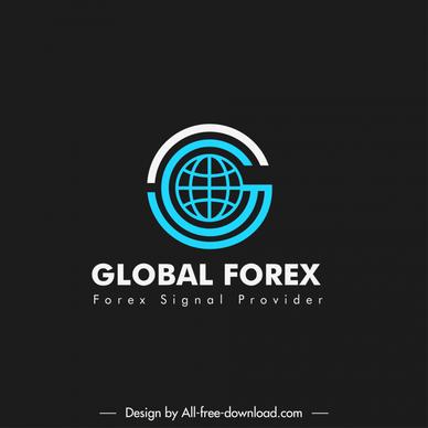 global forex logotype flat circle globe sketch