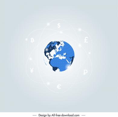 globe currency backdrop modern sparkling dynamic design