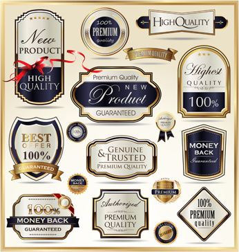 gloden luxury labels vector