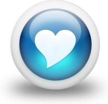 Glossy 3d blue heart