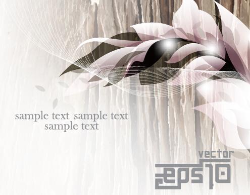 glossy abstract background with floral vector