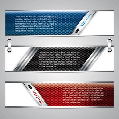glossy metal structure banner vector