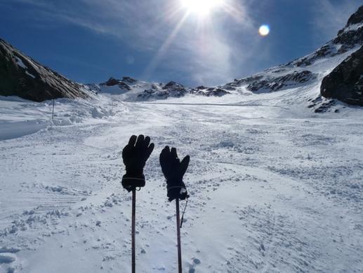 gloves ski poles winter