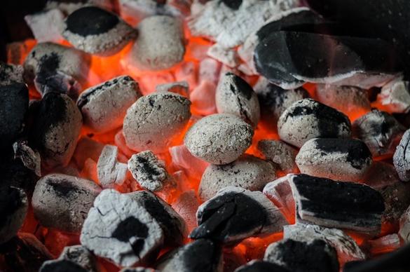 glowing barbeque coal