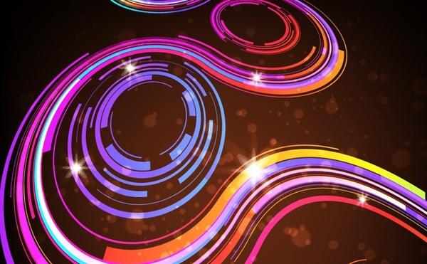 abstract background sparkling curves circles decoration