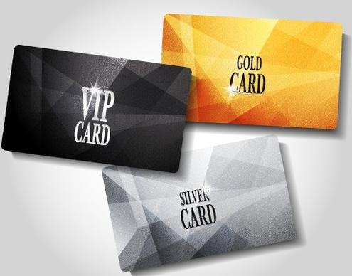 glowing vip card creative design vector set