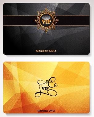 glowing vip card creative design vector set