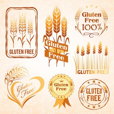 gluten free logos with labels vector
