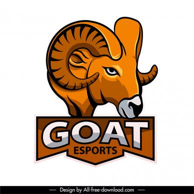 goat logo icon template colored handdrawn sketch