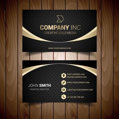 gold and grey bordered business card