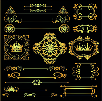 gold calligraphic decor vector