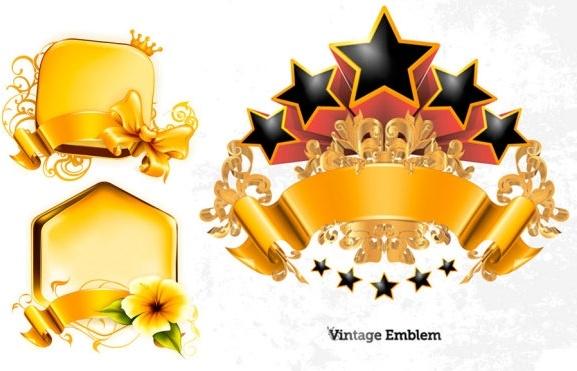 gold decorative graphics vector
