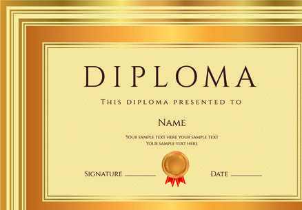 gold diploma cover template