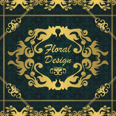 gold floral design elements backgrounds vector