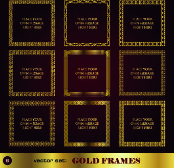 gold frame vector set