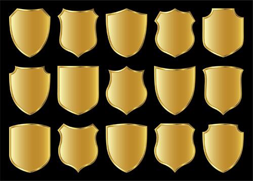gold lables blank template vector