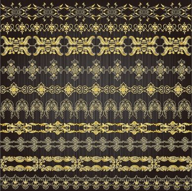 gold lace pattern 01 vector