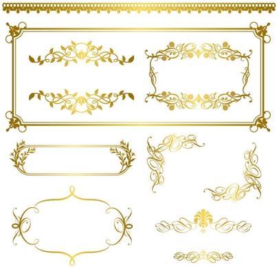 gold lace pattern 05 vector