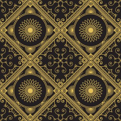 gold lineart seamless pattern luxury vector