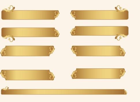 gold ornament frames with floral vector