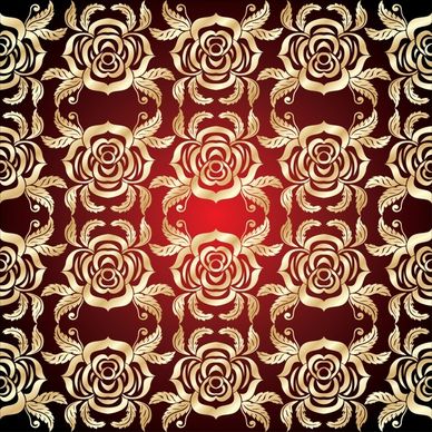 decorative pattern roses sketch elegant repeating symmetric design